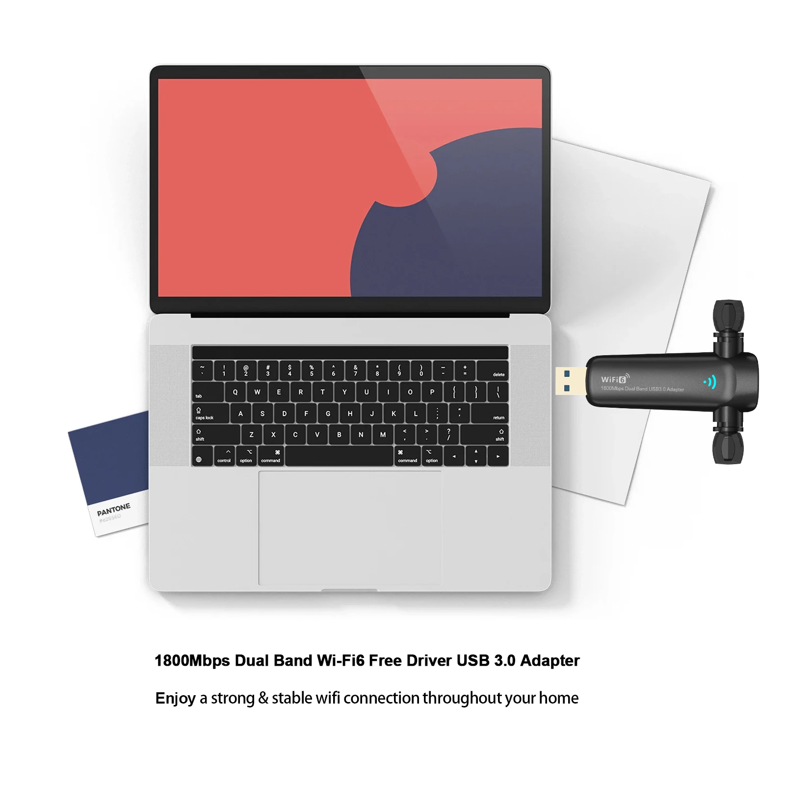 

PIX-LINK AX1800 WiFi6 Двойные антенны Высококачественный беспроводной USB-адаптер Более быстрый Wi-Fi с легкой настройкой MU-MIMO UAX06