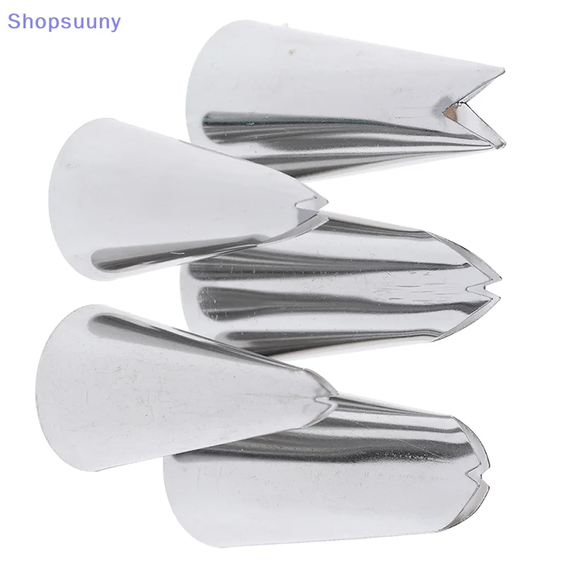 [SU]5 Pcs Set Leaves Nozzles Stainless Icing Piping Pastry Tips For Cake Decorating[SU]