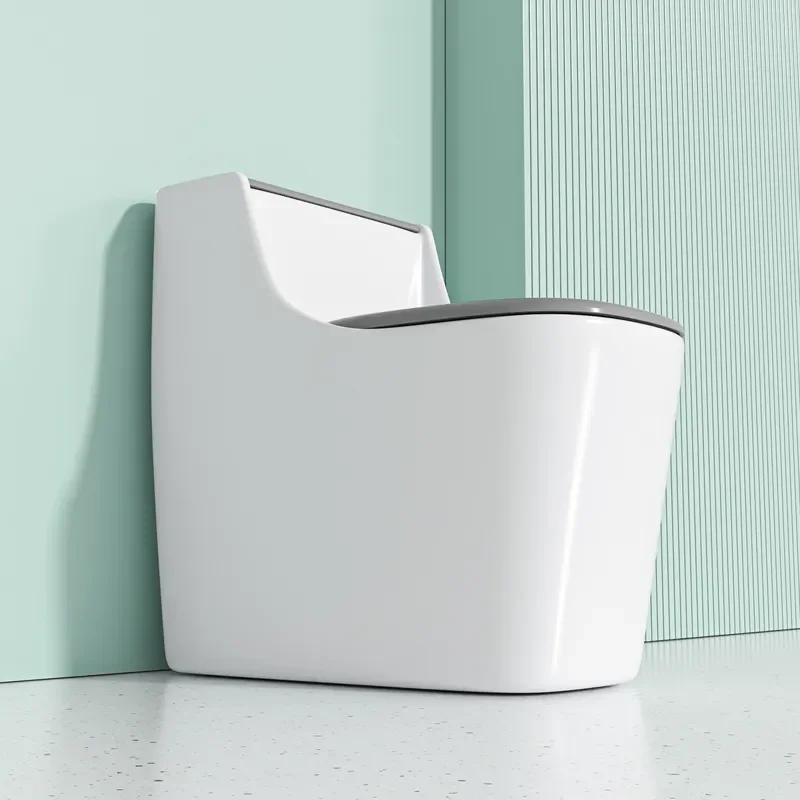 Integrated Ceramic Siphon Toilet Floor Mounted Anti Clog Bathroom Fixture for Home Use South American Style Export Model