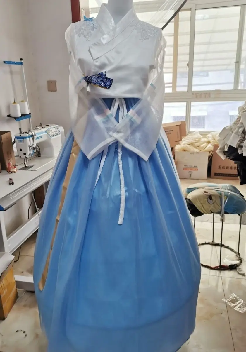 2025 Spring Summer New Improved Hanbok Suit Women Slim Long Sleeve Birthday Party Dresses Chic Y2K Graduation Dance Dresses