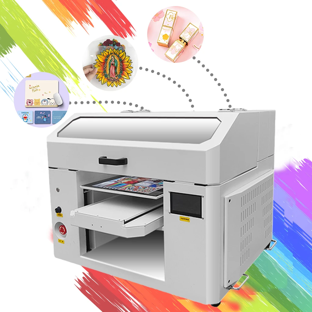 Cheap 3360 A3 Desktop Small UV Led Printer Flatbed 3D Emboss CMYK White Inkjet Printing Machine for Acrylic Wood Dtf Sticker