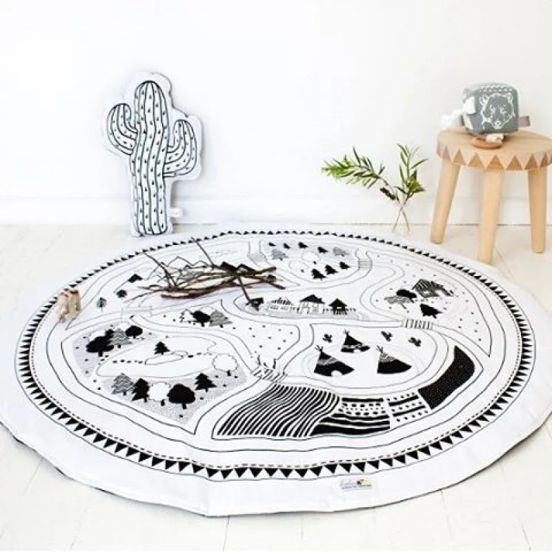 95CM Mother Care Baby Play Mat Baby Blanket Winter Kids Floor Play Mat Travel Round Carpet