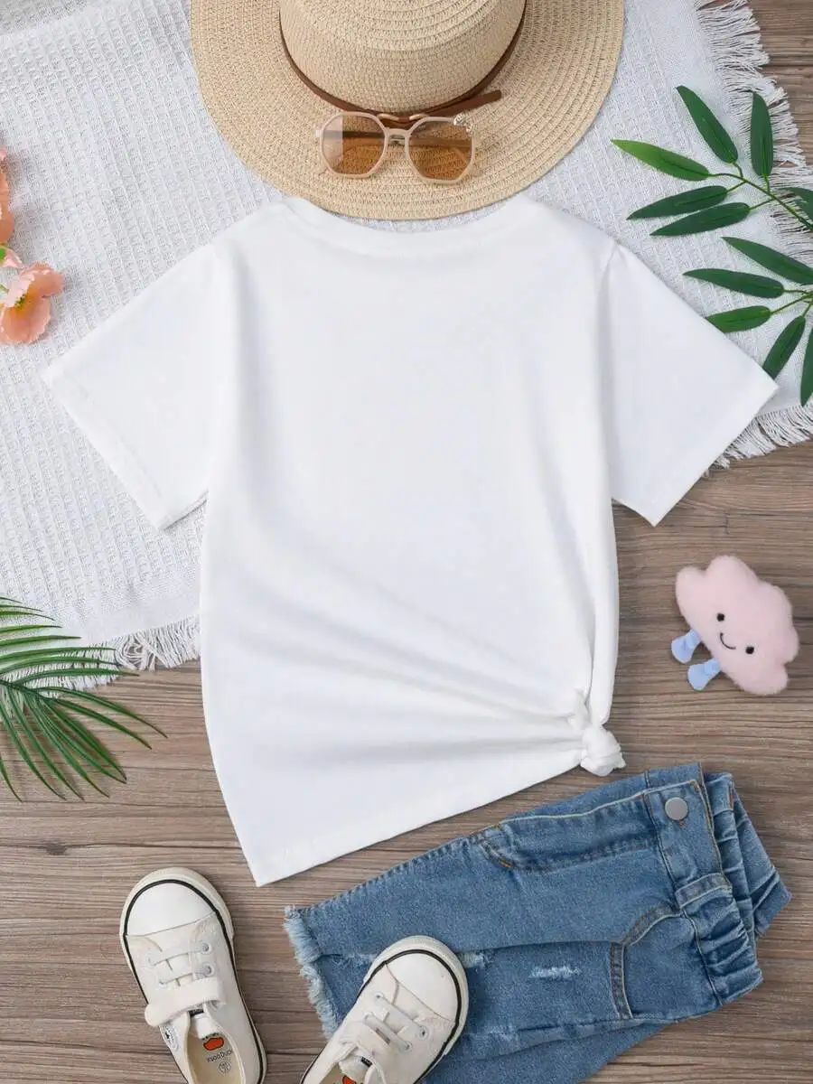 Little Miss First Grade Kids T-Shirt, 100% Cotton Crew Neck Short Sleeve, Cute 1st Grade First Day Casual Tee For Girls Back To