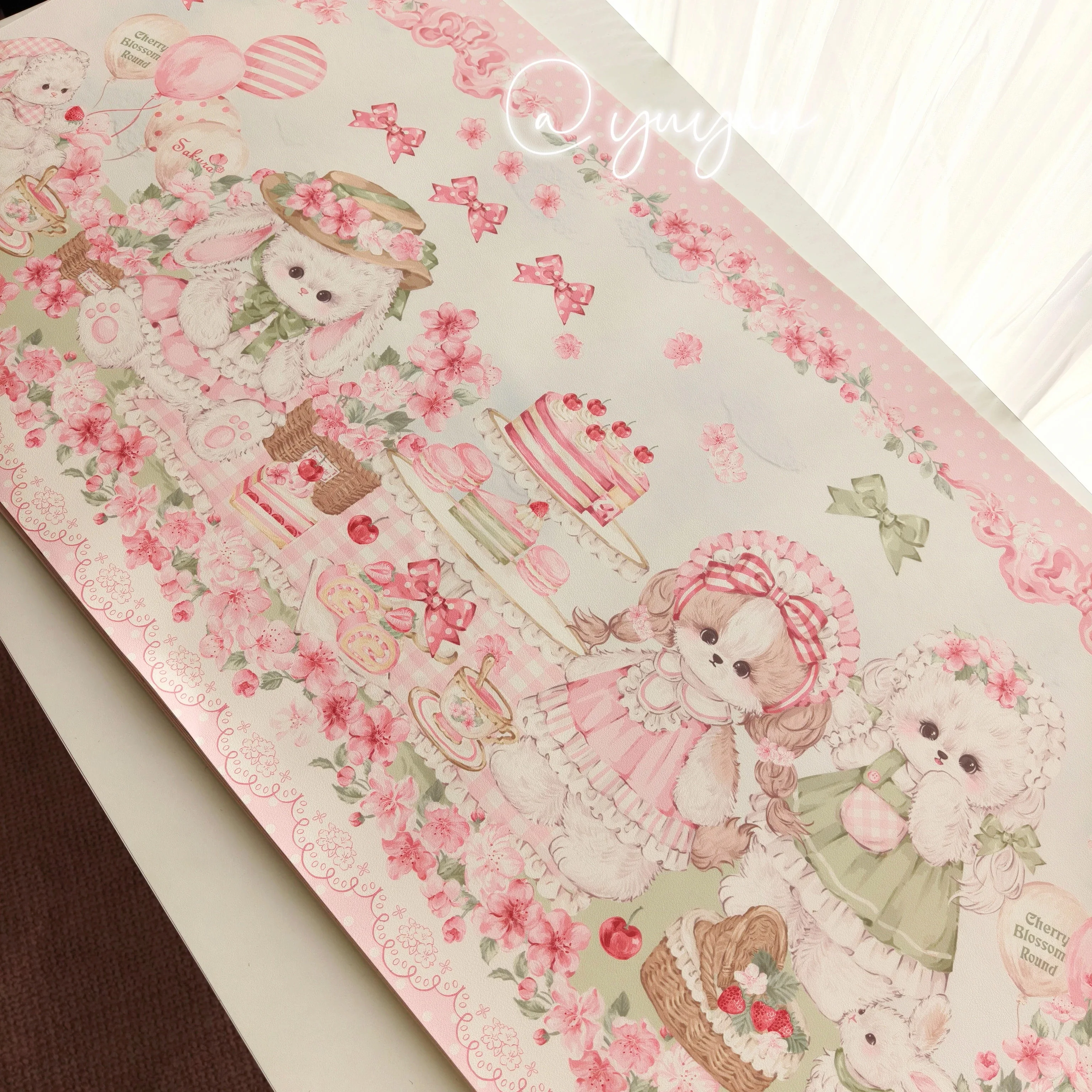 Cute Pink Puppy Lamb Pu Leather Mousepad Office Desk Mat Mouse Pad Computer Speed Type Carpet Mat Player Laptop Keyboard Cartoon