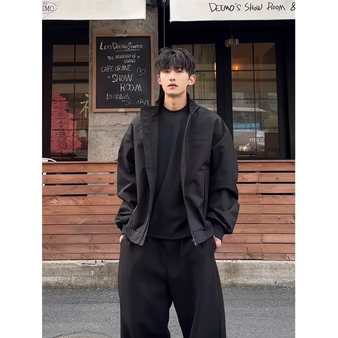 

Мужская осенняя футболка American Sle Cleanfit ort Flight Jaet, мягкая ветровка с воротником-стойкой, рабочая одежда, пальто