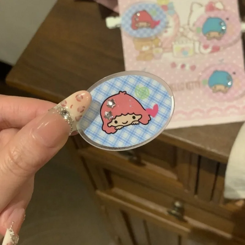 الكرتون سانريو ليتل التوأم نجوم القطع الناقص منقوشة الاكريليك دبوس الشعر طالب الانفجارات Traceless bb مشبك شعر الشعر الديكور الفتاة هدية