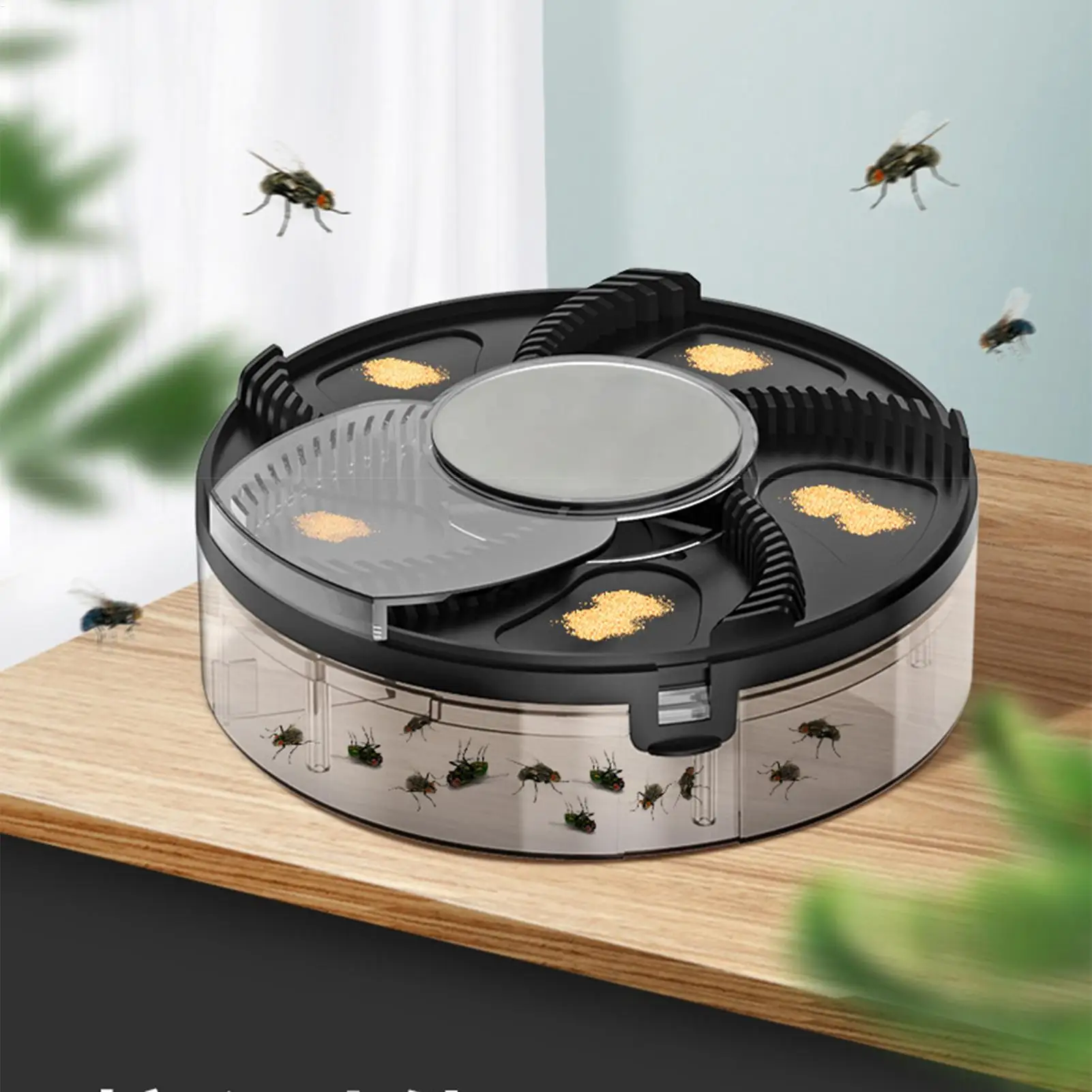 Rechargeable Electric Fly Trap Automatic Fly Catcher Home Kitchen Bait Cage Quiet Indoor Household Flying Killer 2026