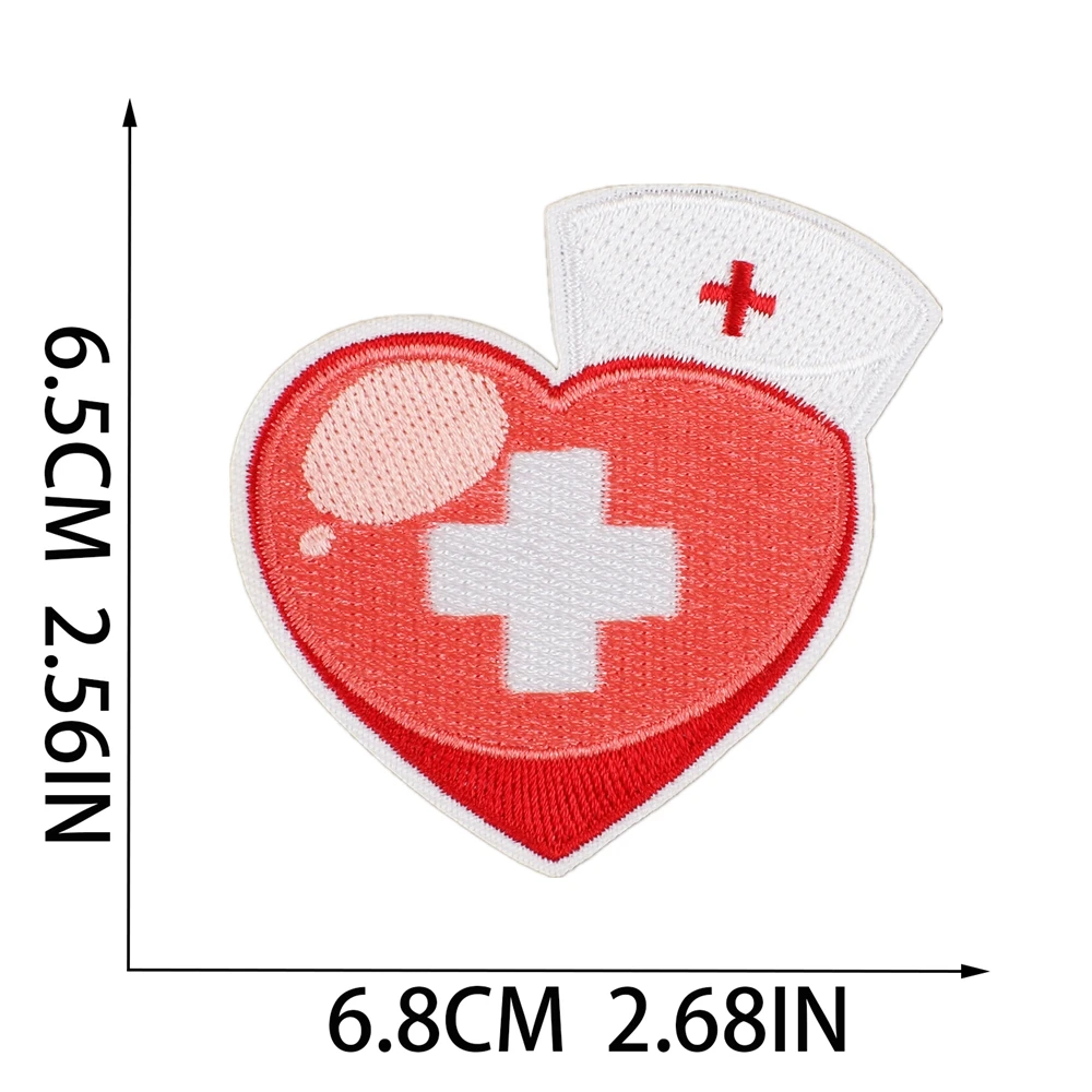 Hot 1pcs Patch Medical Hospital Stickers Iron On Patches for Clothing Sewing Embroidery Fusible Applique Badge Decoration Stripe