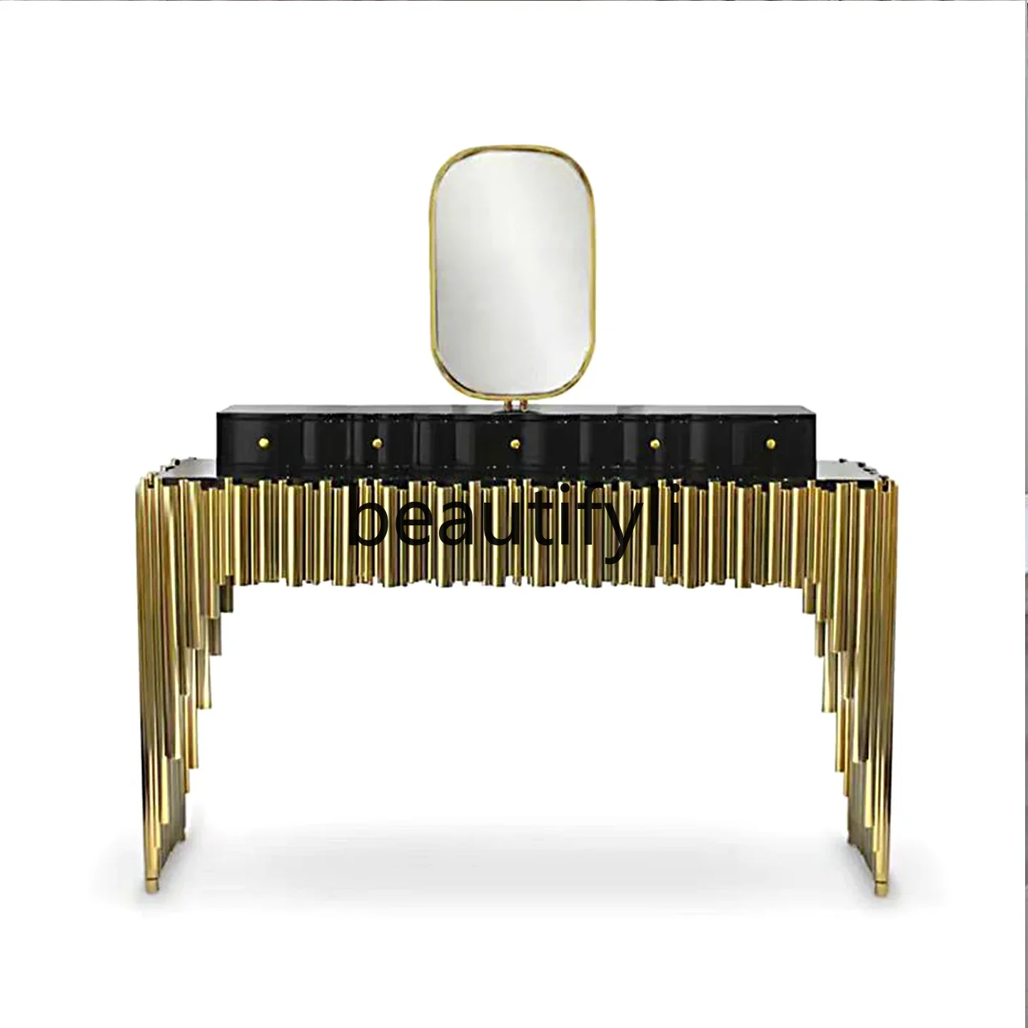 

Итальянский комод из нержавеющей стали, модный столик для макияжа, большой шкаф для хранения в квартире4593