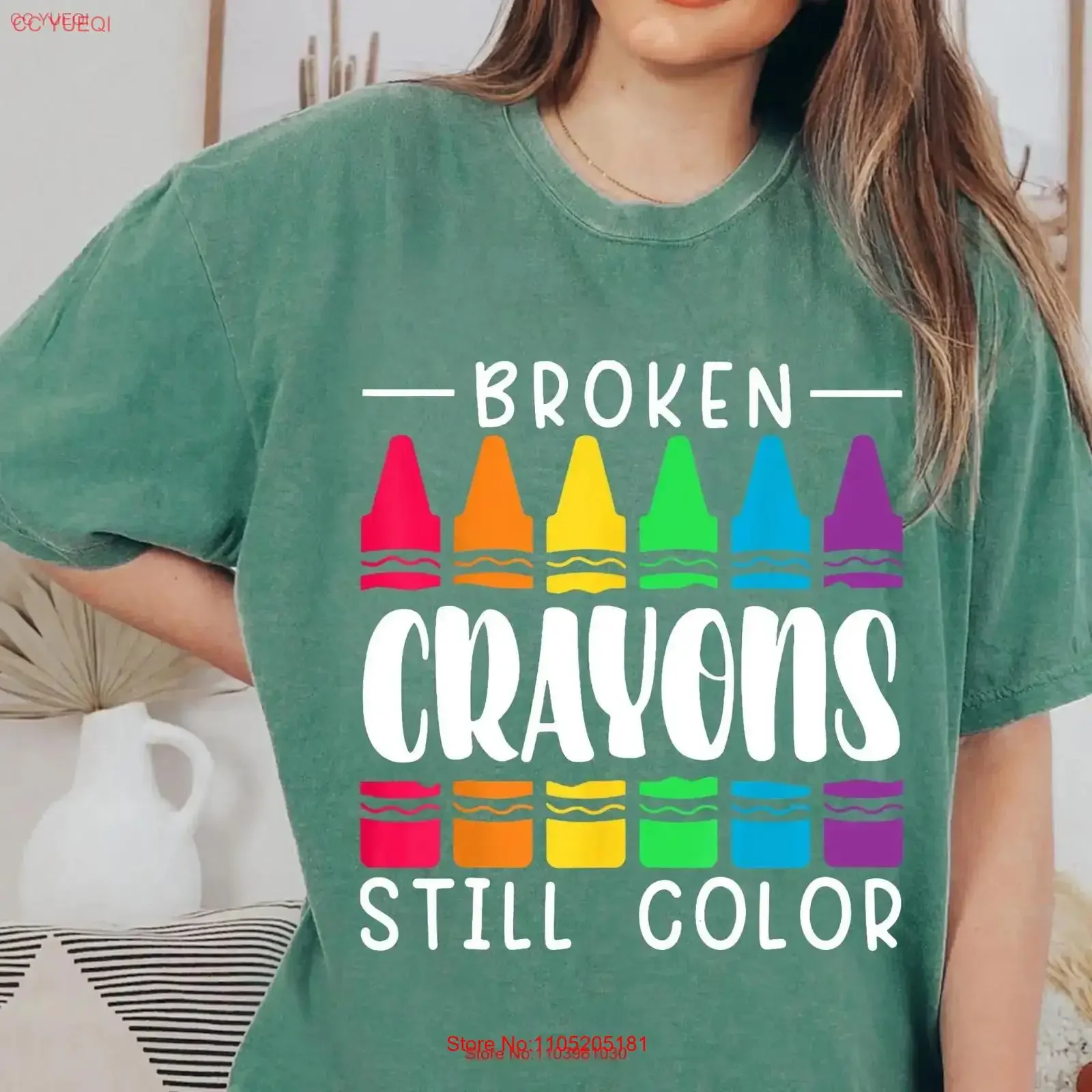 Broken Crayons Still Color T Shirt Inspirational Positive Quote Motivational for Teachers and Mental Health Advocates vintage