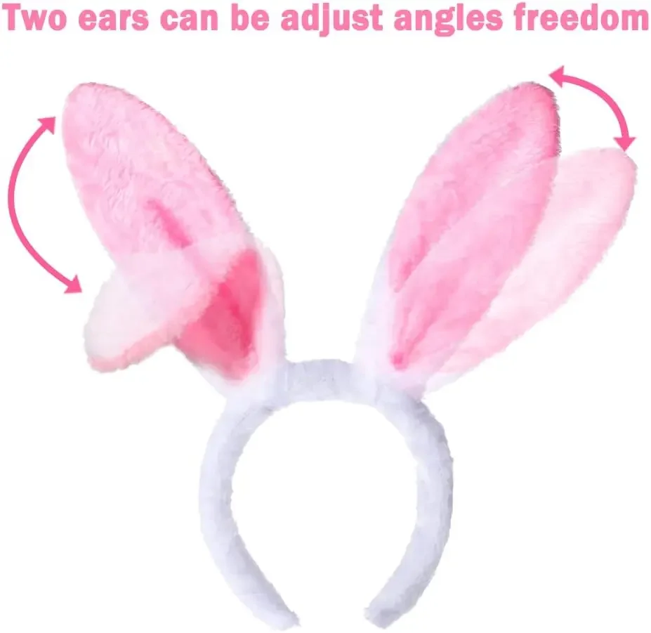 Accessori per costumi di coniglio pasquale Fascia per orecchie di coniglio illuminata Orecchie da coniglio a LED morbide in peluche pasquale pieghevoli per donne e ragazze