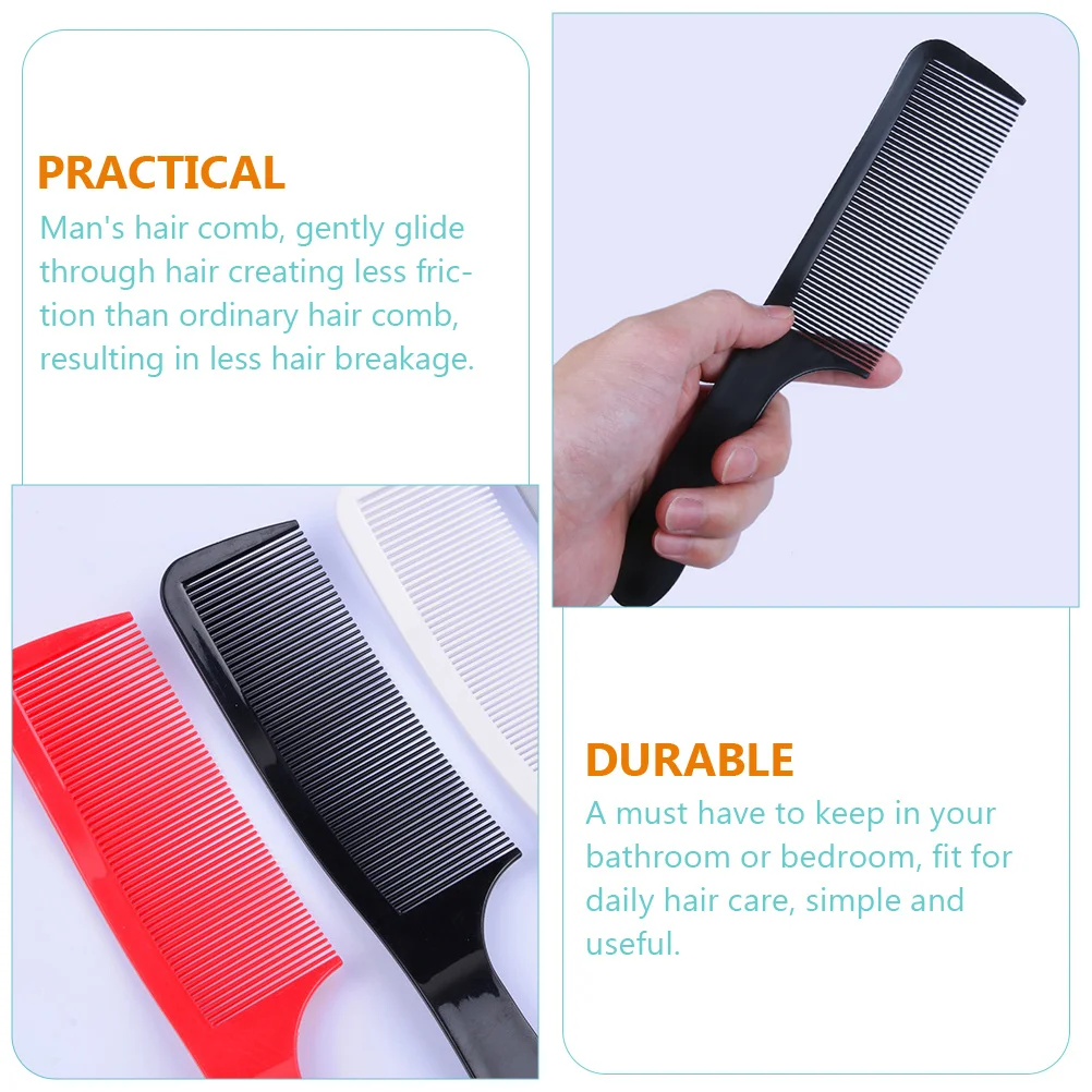 

4pcs S bend Cutting Combs for Men Styling Barber Round Handle Detangling Fine Teeth Gently Glide Through Hair Less Friction