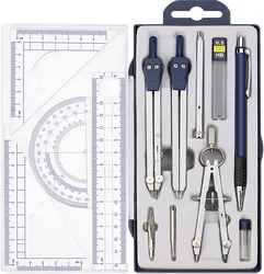 13PCS Geometry Precision Drawing Tool Metal Geometry Kit Set Math Compass Drawing Tool for Kids Engineers Students Fast Shipping