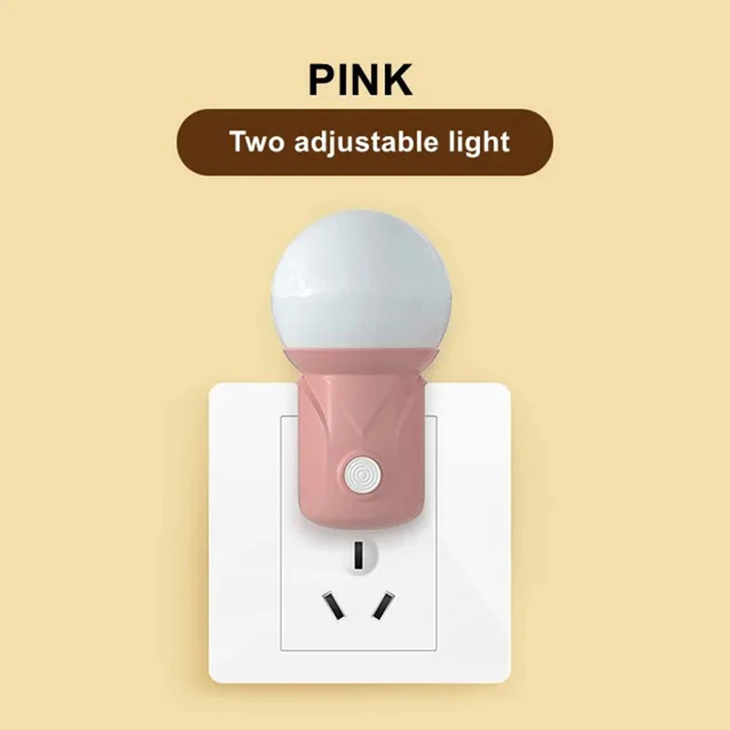 LED Night Lights Plug In Wall EU 2 Color Dimmer Bulb 220V Reading Night Lamp For Bedroom Eye Protection Lamp Baby Sleeping Light