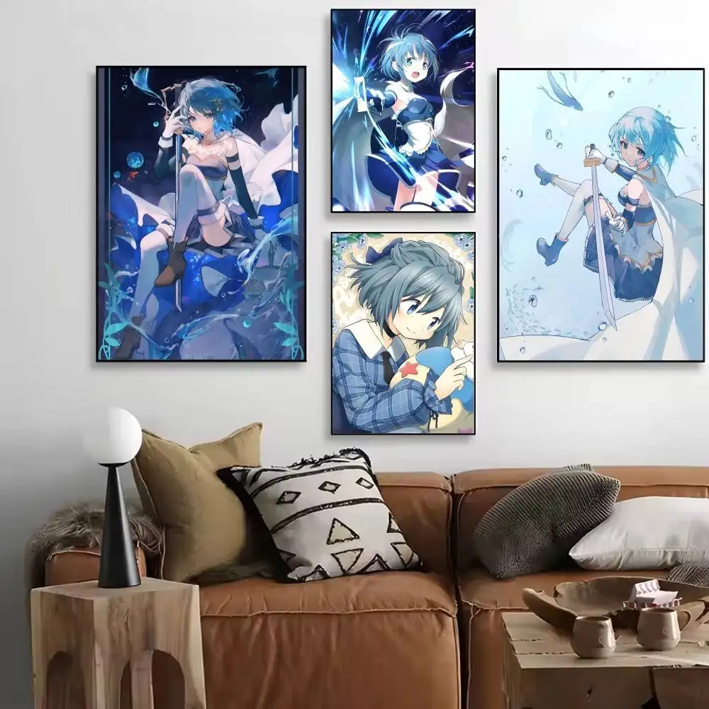 Anime P-Puella M-Magi Madoka Magica Miki Sayaka Posters High Quality Self-adhesive Wall Art Decorations Color Prints Sticky