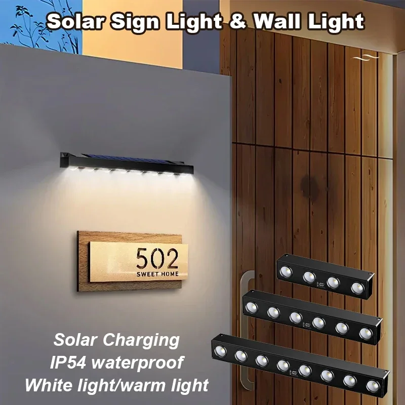 

LED Solar Wall Lights Outdoor Solar Lamp Waterproof Sunlight Street Lamp Balcony Staircase Fence Porch Garden Atmosphere Decor