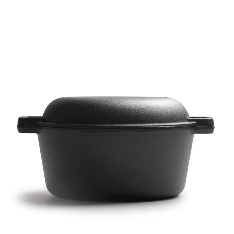 Spot2-in-1 Multifunctional Cast Iron Dutch Oven for Baking, Frying & Stewing - Deepened Binaural DesignGoods