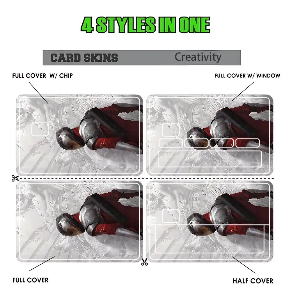 R-Red R-Rising Darrow O Lykos Card Skin Stickers Decor For Credit Debit Card  Travel Transport ID Metro Cards 4Pcs Set