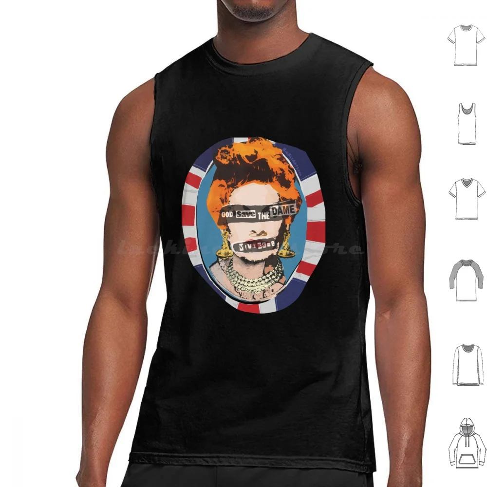 God Save The Dame Tank Tops Print Cotton God Save The Dame