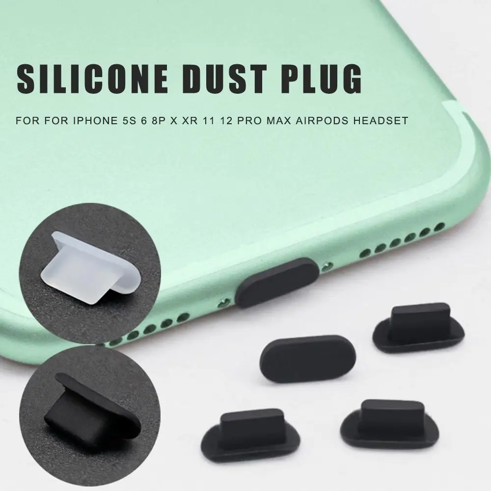 Cover Wear-resistant Block Cap Charger Port Silicone Stopper Anti Dust Plug For iPhone 12 11 Pro Max X XR Max 8 7 6S Plus