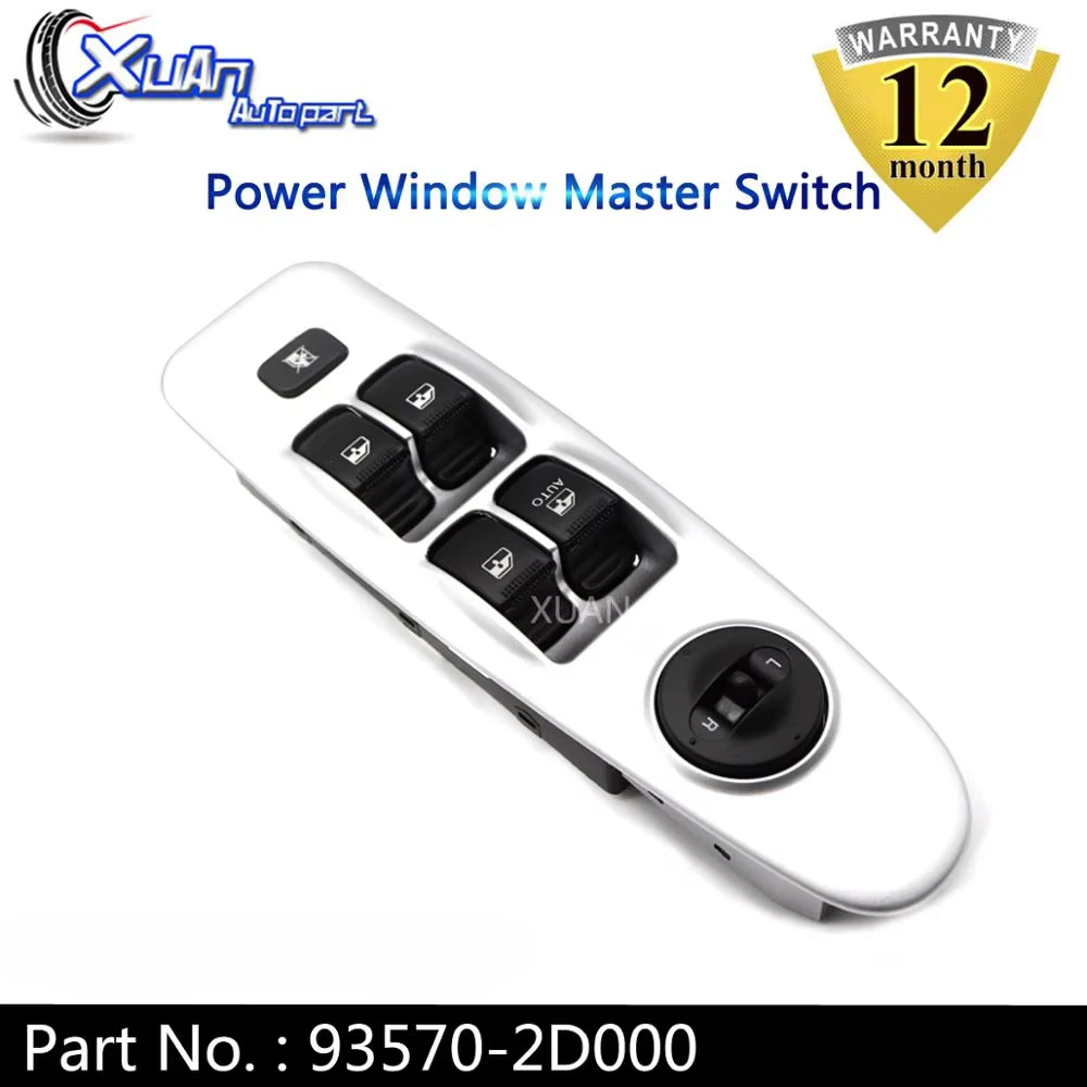 

Front Left Driver Side Power Window Master Control Switch Button 93570-2D000 For Hyundai Elantra 2.0L 2001-2006