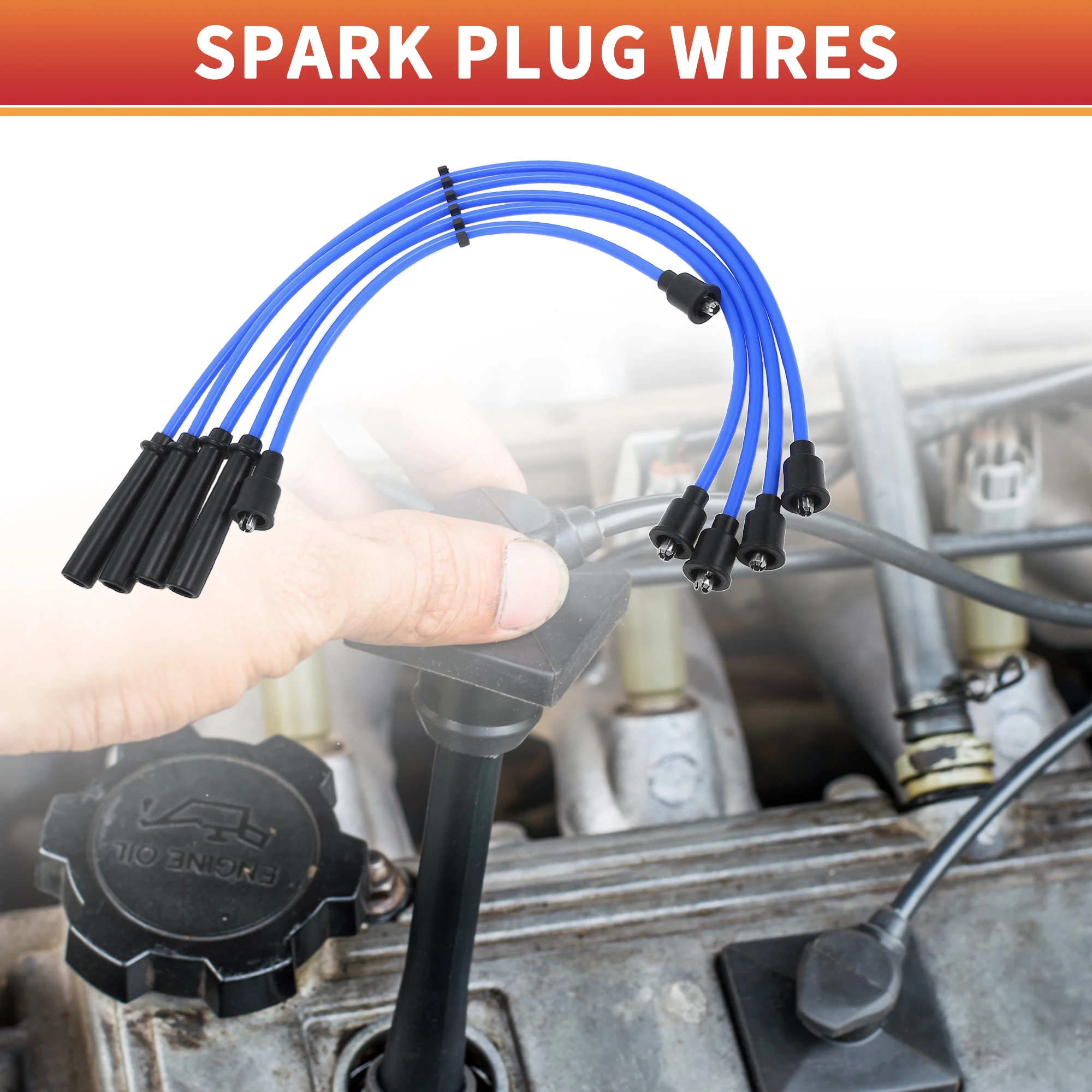 UXCELL 5 Pcs Spark Plug Wire Ignition Coil Cable for Suzuki Samurai 1988-2004