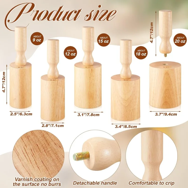 

5 Pcs Cup Pottery Molds 2.5'', 2.8'', 3.1'', 3.4'', 3.7'' Plaster Molds with 12 Pcs Mug Handle Forms Pottery Shaping Too