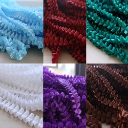 1Meter 4CM Wide Glitter Satin 3D Pleated Sewing Cloth Lace Fabric Embroidery Ruffle Trim Dress Collar DIY Fringe Ribbon