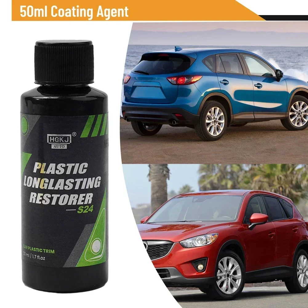 Car Plastic Restorer Cleaning Repair Polishing Agent For Interior Exterior Trim 50ML Auto Accessories Tools