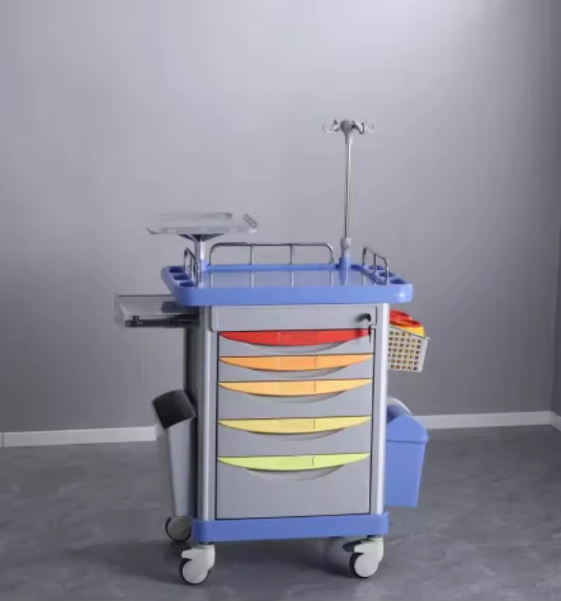 Cheap Price ABS Hospital Treatment Cart Medical Rescue Emergency Multifunction Medicine Nursing Trolley