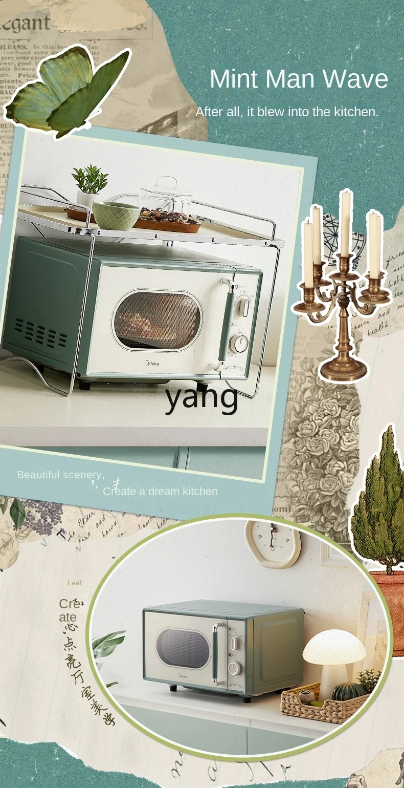 CX Frequenzumwandlung Flacher Mikrowellenherd Haushalt Kleiner Geschmack Creme-Stil Kleiner Retro