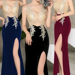 Women Slim Evening Dress Sexy Elegant Evening Gowns V-Neck Off Th Shoulder Woman's Formal Party Vestidos Shiny Bridesmaid Dress