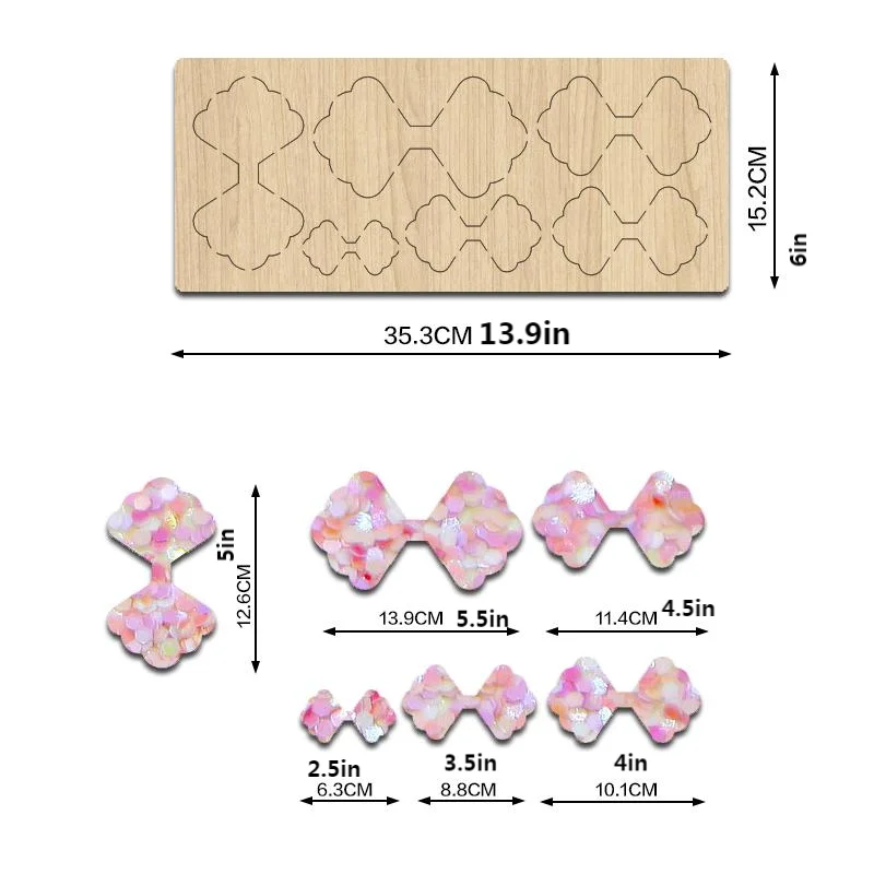 

SIZZIXDIES 1piece 6-inch, 6-layer bow tie hairpin wooden cutting dies suitable for most machines