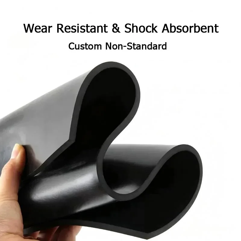 Black Rubber Pad Wear-Resistant Anti-Slip Insulation Pad Buffer Shock Absorbing Plate Industrial Rubber Leather Thickness1~6mm