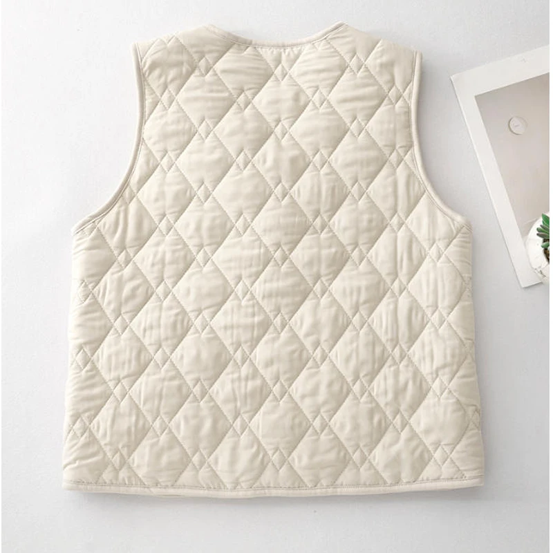 Warm solid color women vest autumn and winter Korean fashion vest slim fashion  2025 Casual Elegant horse clip jacket for women