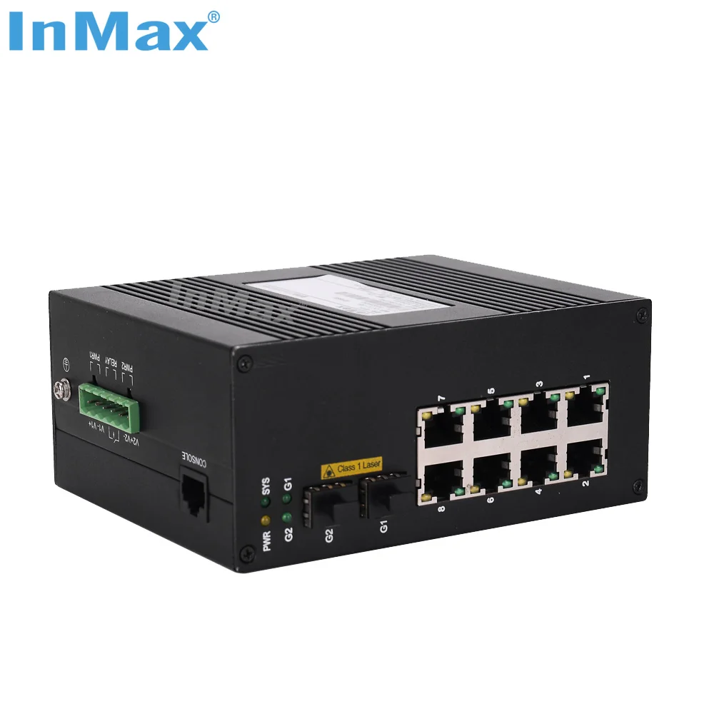 10 Port Network Switch with 48V DC Power 10/100/1000M Managed PoE Switch