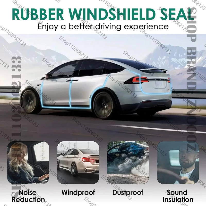 For Genesis GV80 Car Door Seal Strip Rubber Double Layer Soundproof Dustproof Waterproof Door Weatherstrip 12PCS Set