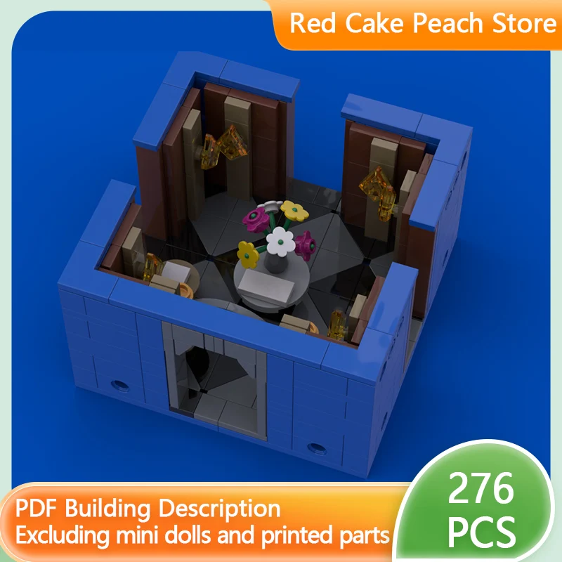 

Popular Game Model MOC Building Bricks Blue Entrance Hall Modular Technology Children Holiday Gifts Assemble Toys Suit