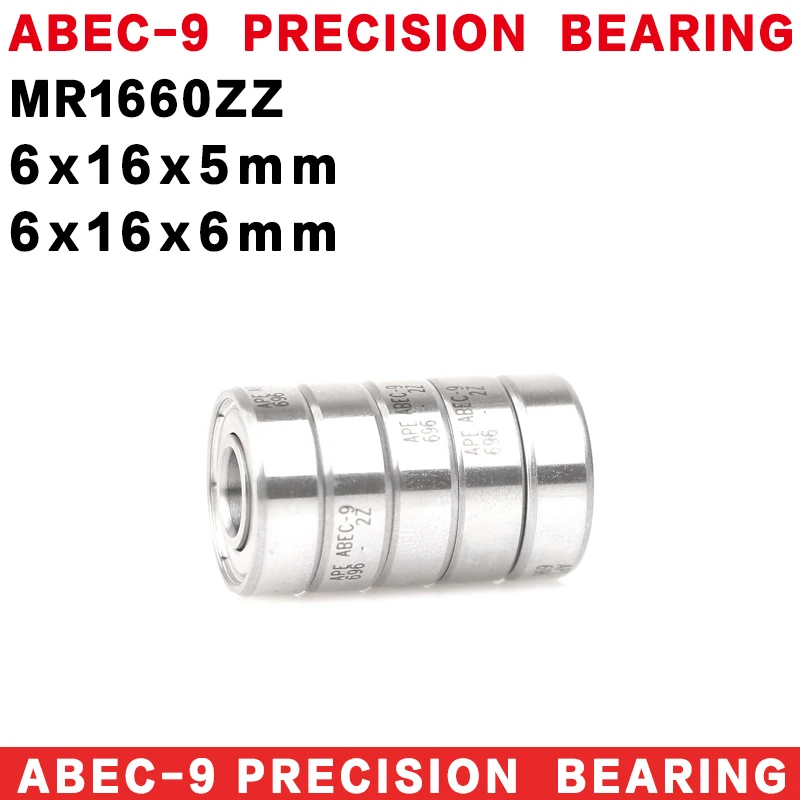 10-50PCS Germany ABEC-9 Bearing R-1660 R1660ZZ MR1660 6x16x5 6x16x6 mm MR1660ZZ Z ZZ RS - 2Z  Miniature Precision Ball Bearings