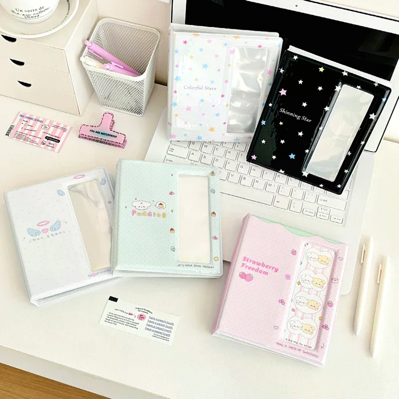 Cartoon Photo Booth Album For 40 Pcs 2x6 Inch Photo Strips Bookmark 20 Pcs 4x6 4R Photo Holder Small Card Storage Book