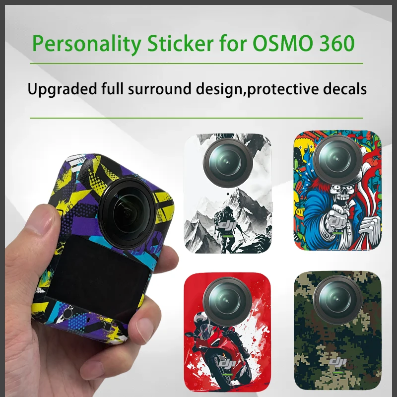 PVC Graffiti Protection Stickers For DJI OSMO 360 Full Coverage Anti-scratch Protective Decals For Osmo 360 Camera Accessories