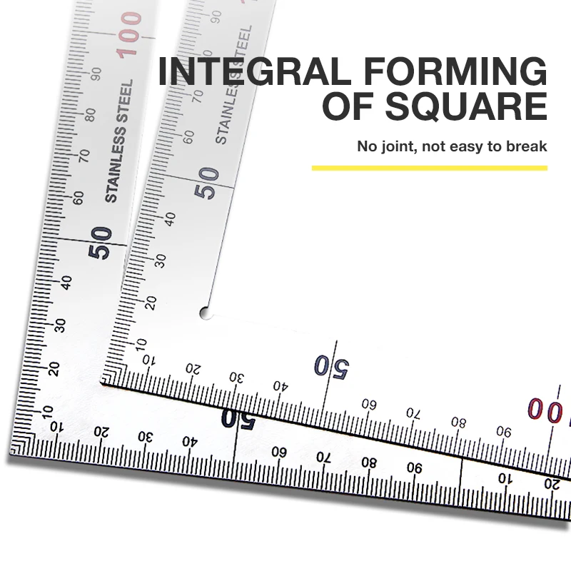 Stainless Steel L Shape Ruler Double Sided Ruler Measuring Metal 90 Degree Angle Ruler+Straight Ruler Office School Supplies