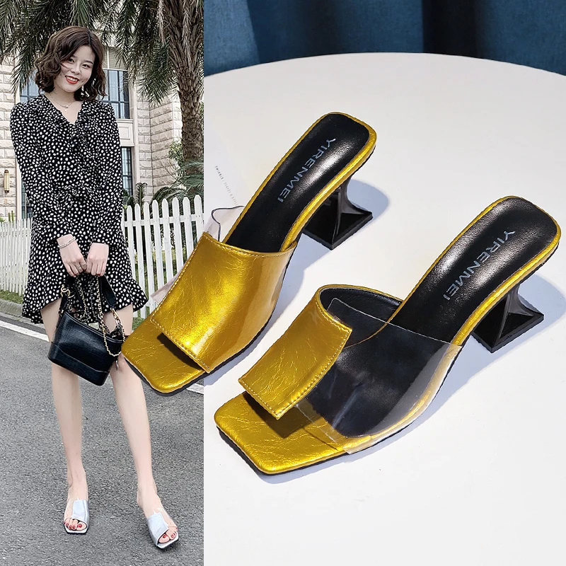 New Summer Women Slippers High Heels Sandals Fashion Candy Colors Female Casual Mixed Colour Shoes Silver Slippers 2023