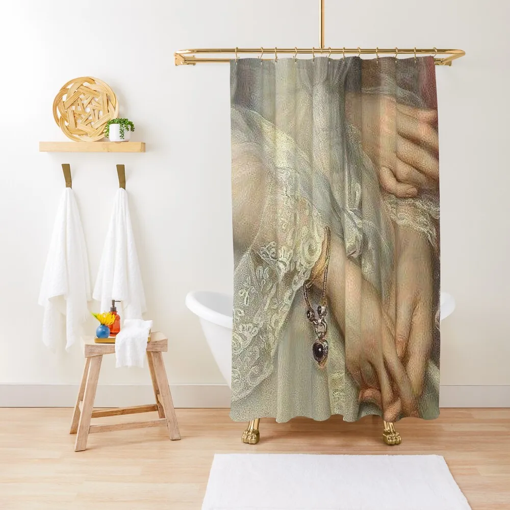 

Sapphic Hands Painting Shower Curtain Bathroom For Shower Funny Shower Set Curtain