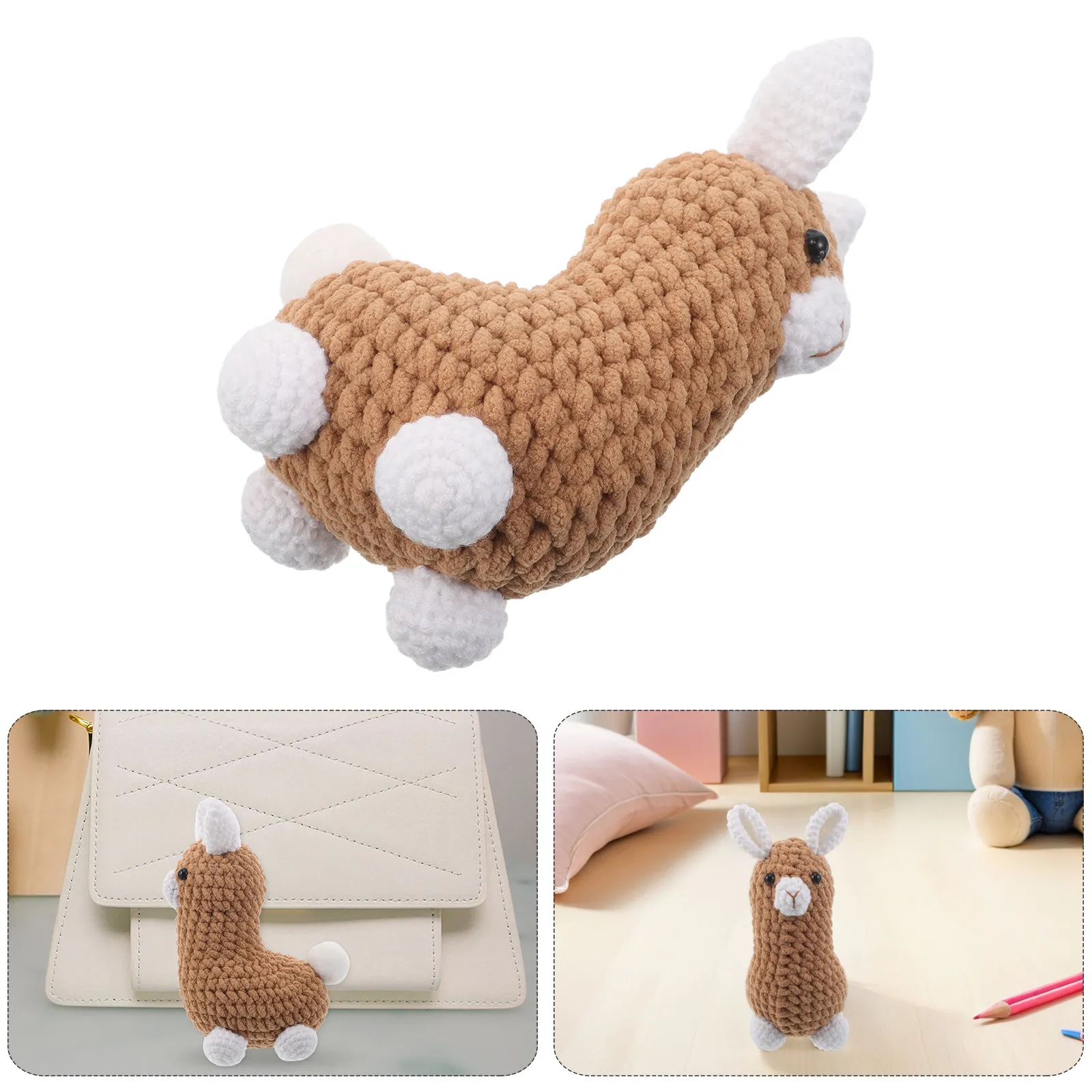 

Unique Crochet Alpaca Pendant - Finely Crafted Knitted Ornament - Ideal DIY Keychain Backpack Charm for Home Travel Office
