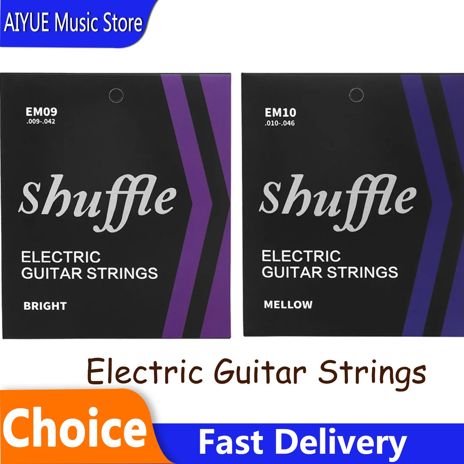 Shuffle Electric Guitar Strings Hexagonal High Carbon Steel Core EM09 EM10 Practice Strings Electric Guitar Replace Accessory