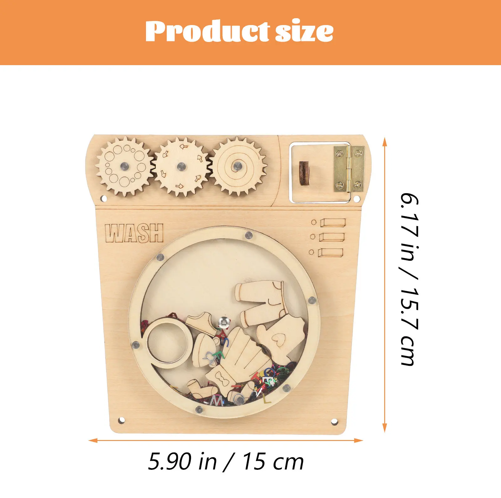 1Set Unfinished Wooden Busy Board Washing Machine Early Education DIY Children Assembled Interactive Learning Cognitive Board