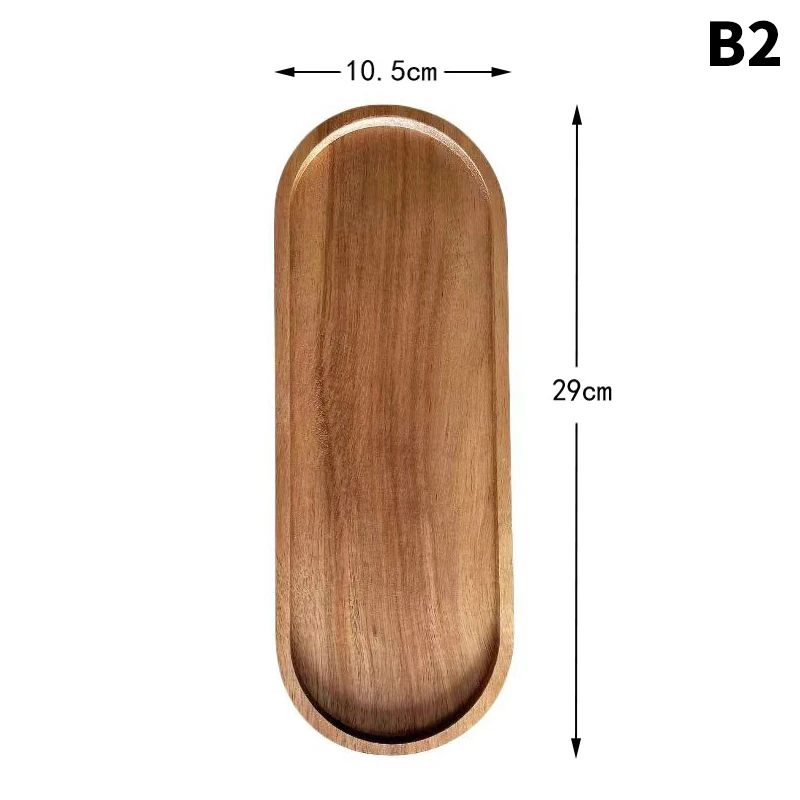 1PC Houten Dienbladen Ovale Houten Dienblad Schalen voor Serveren Voedsel Gerechten Dinerborden Massief Houten Ronde Dessertbord