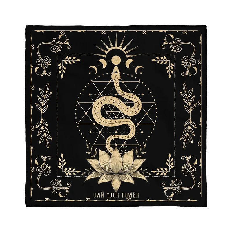 Universal Altar Cloth, Moon Phase Snake Tarot Cloth Use Without Electricity, for Spread Tarot Reading Witch Wiccan for Halloween