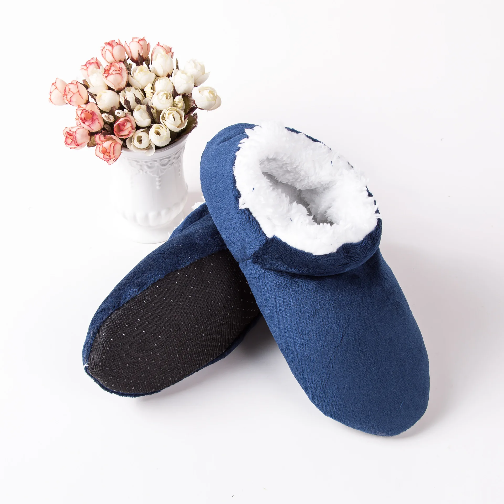 

Winter Non Slip Grip Slippers Socks Men Plus Size Indoor Fuzzy House Male Soft Comfy Fluffy Warm Plush Lazy Home Floor Shoes